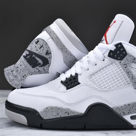 fake air jordan 4 retro white cement shoes mens
